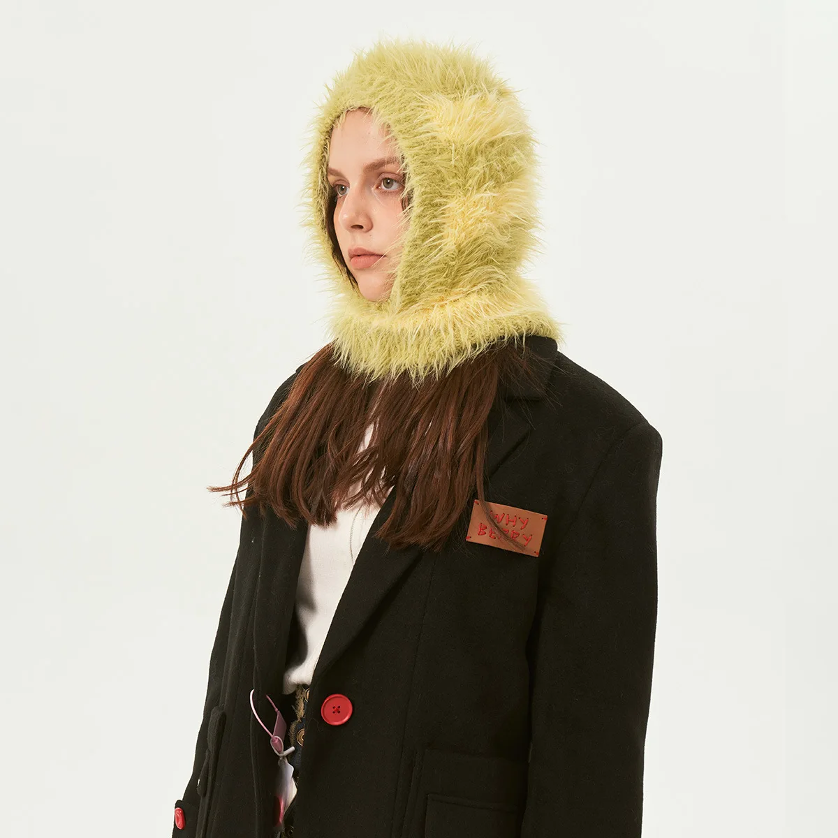 Hot Sale Women Ladies Knitted Nylon Balaclava Striped Faux Fur Beanie Hat for Winter