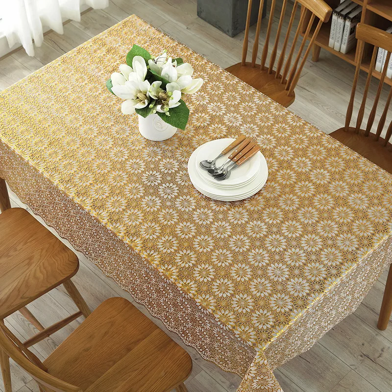 New Style Customized gold  fancy  hand crochet   tablecloths