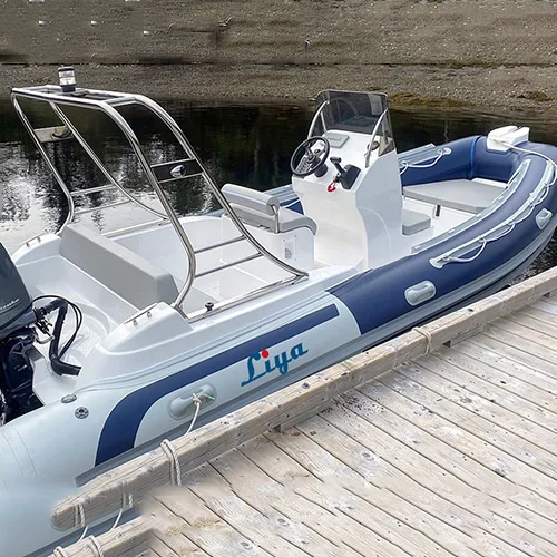 Liya PVC rigid boat 5.8m sport yachts fiberglass leisure rib boat with out engine