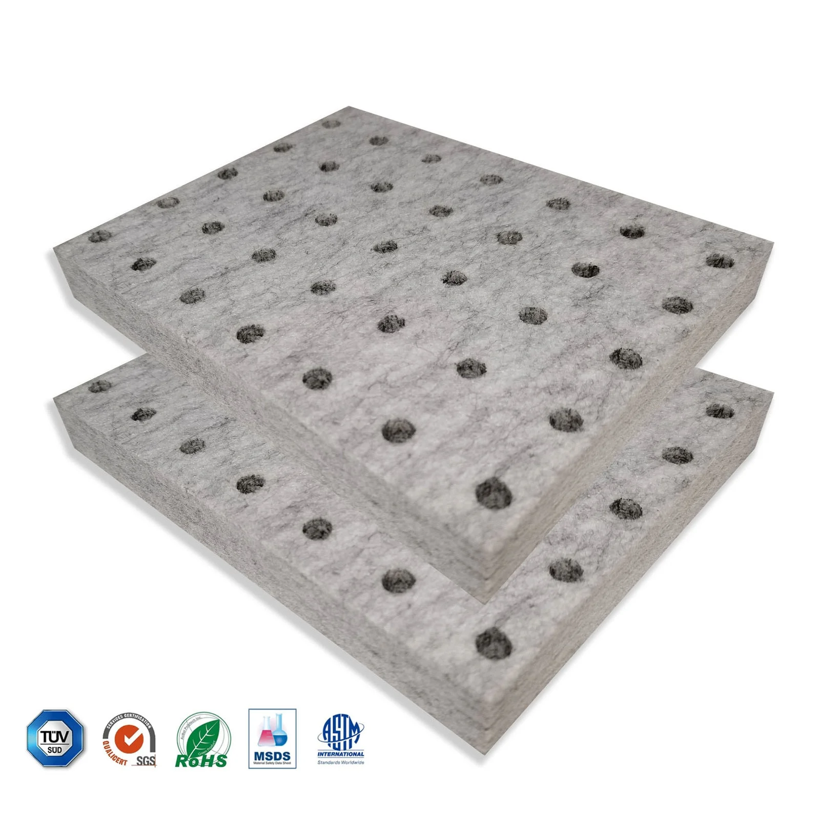 Grey High Density Polyester 3D Acoustic Diffuser Wall Panel