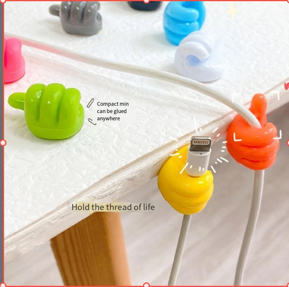 2023 Hot-selling Cable Clamp Thumb Hook Storage Cable Thumb Hook No Trace, No Punch Sticky Hook