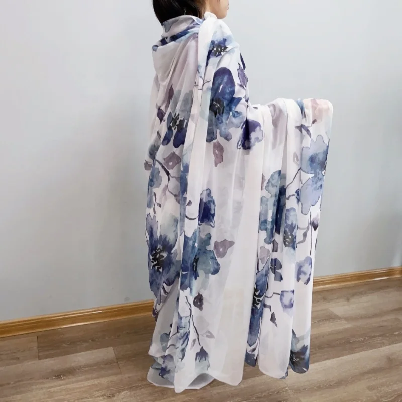 abaya dubai sudanese women toub swiss cotton voile dress five yards digital printed top design  Japanese fabric