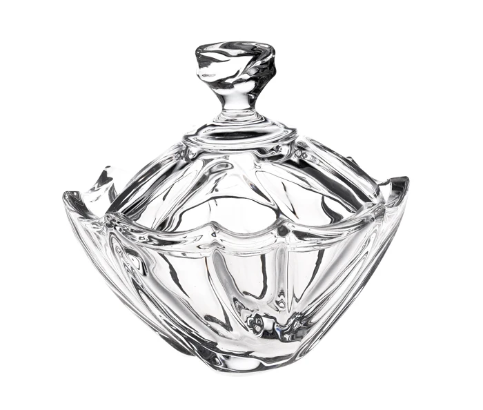 middle size candy jar transparent glass sugar candy bowl dessert bowl