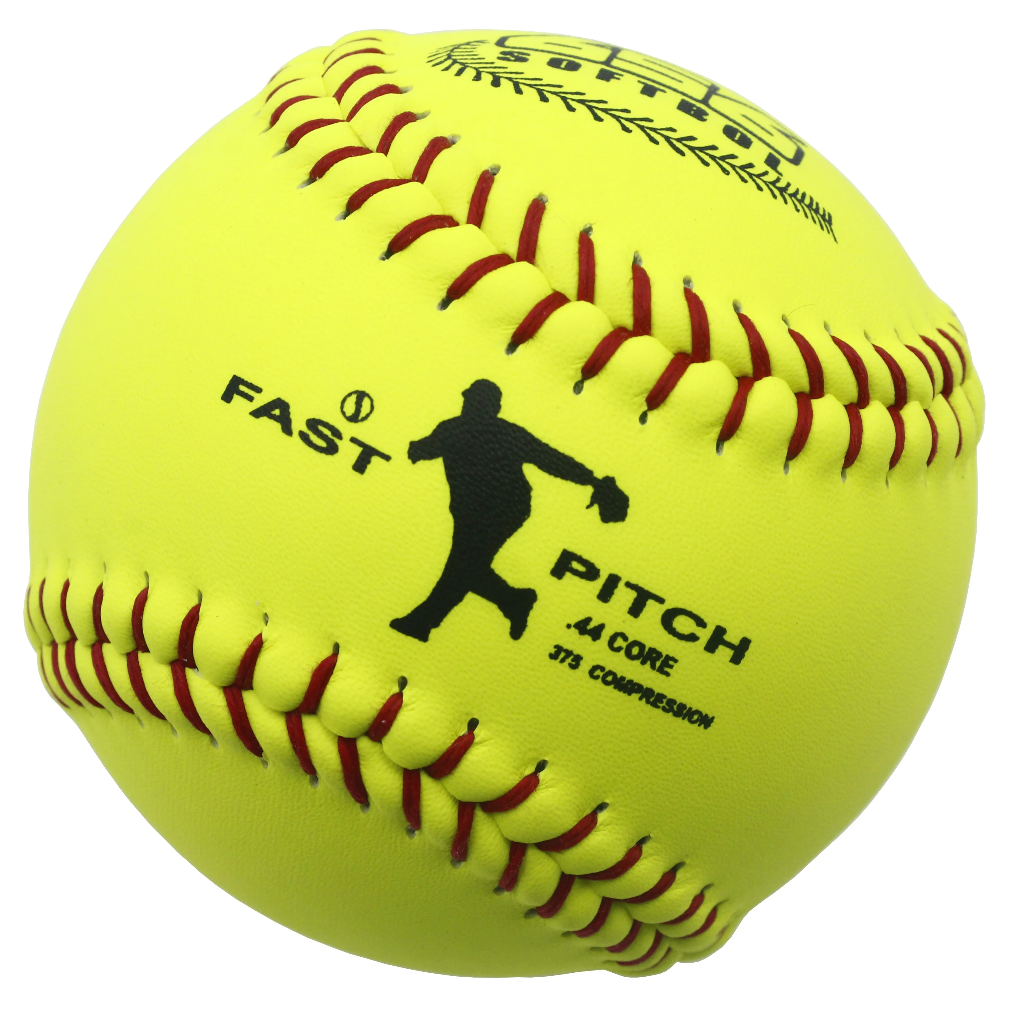 Factory Price 12 Inch Official Fastpitch Softballs Yellow Cow Leather PU Center .47 Cor .44 Cor 375 LBS Compression