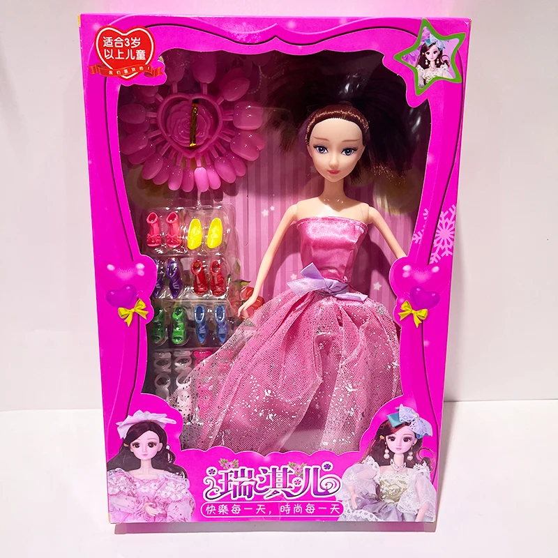 Factory direct sale  doll shoes  gift set Little girl Princess wedding dress doll children toy gift For girs