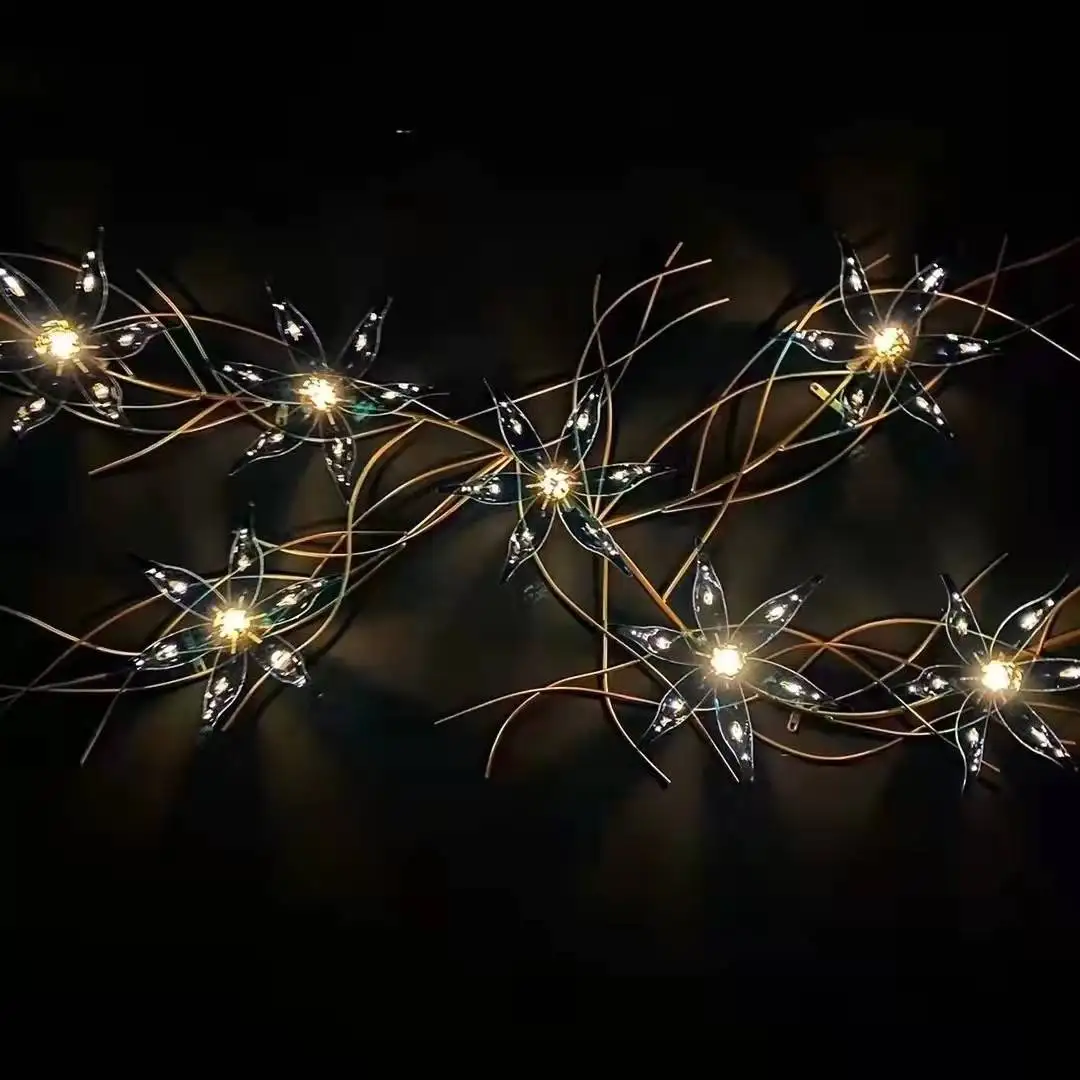 Dynamic Mechanical Led Automatic Opening And Closing Flowers For Stage Layout Wedding Hall Props