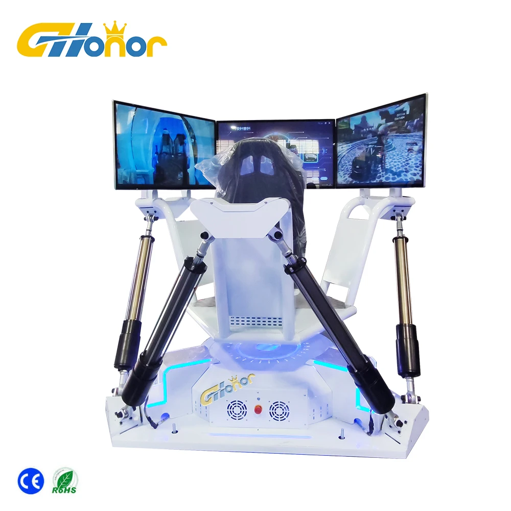 New Type 3 Screens 6 DOF Motion Platform Virtual Reality Simulator Racing Car Game Machine For Sale