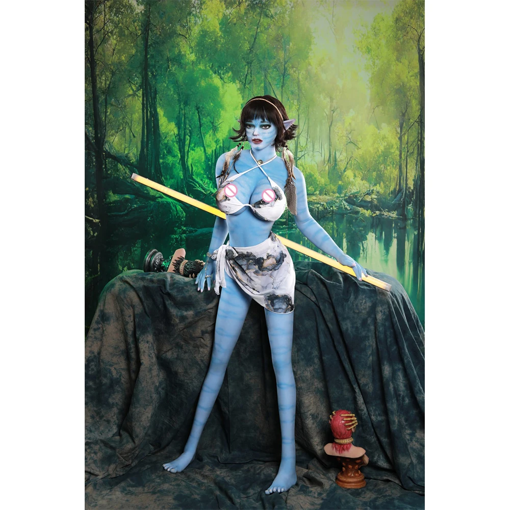 Sale Full TPE Blue 165 Big Breast Lifelike Love Sex Dolls US Overseas Warehouse