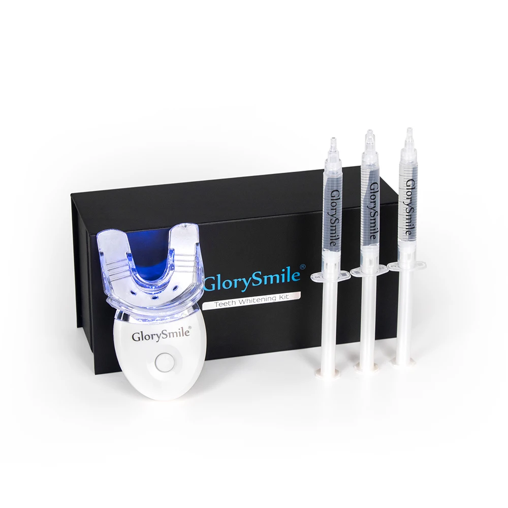 Dental Bleaching Private Logo Blue Light Led Teeth Whitening Kit Gife Box