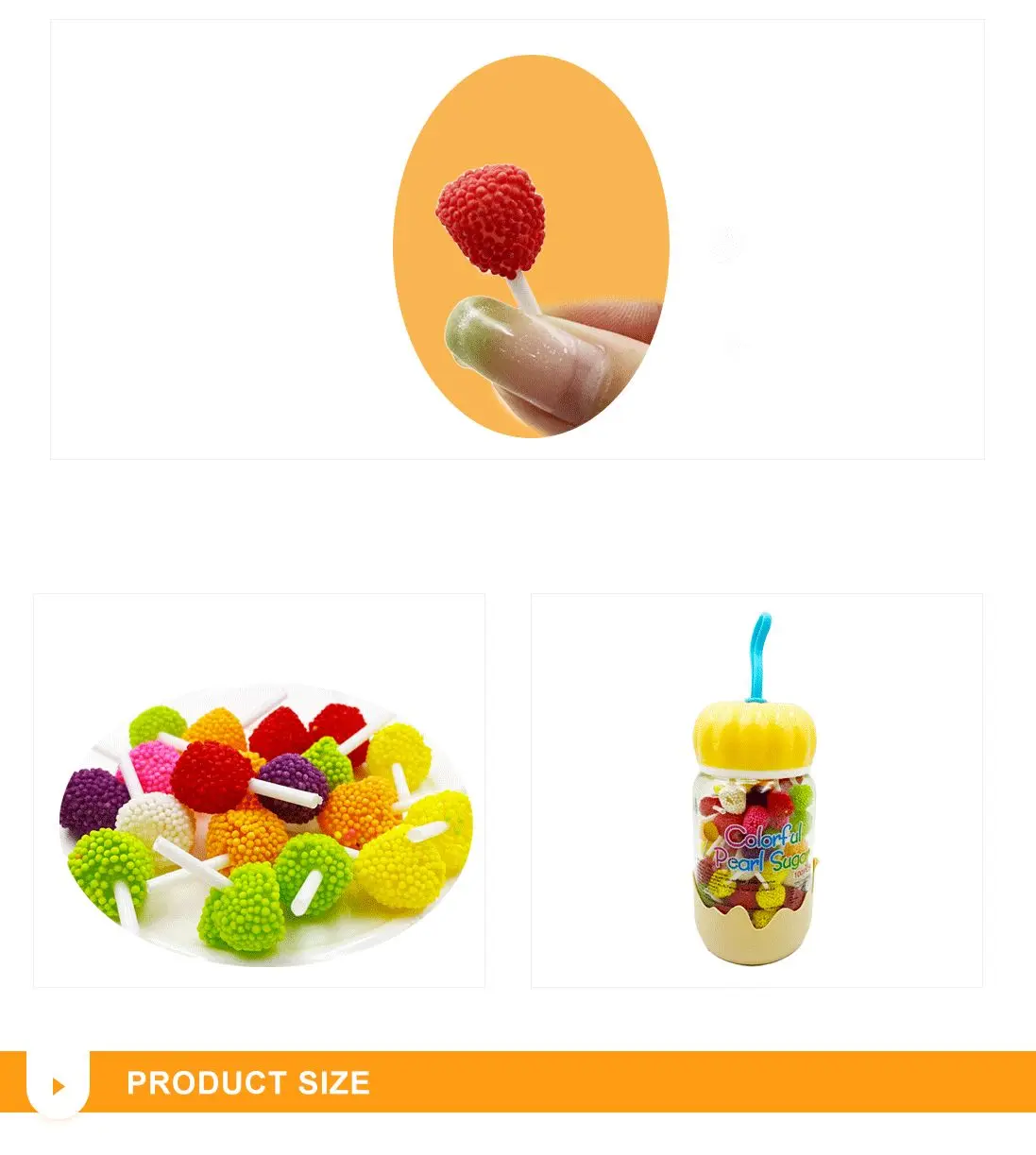 Wholesale high-quality colorful pearl sugar jelly fruit soft candy wholesale candy gummies in bottled
