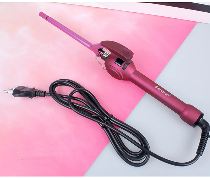 Classic Fashion Red Portable Hair Curler Automatic Rapaid Heating Long Barrel Curling Iron For Woman