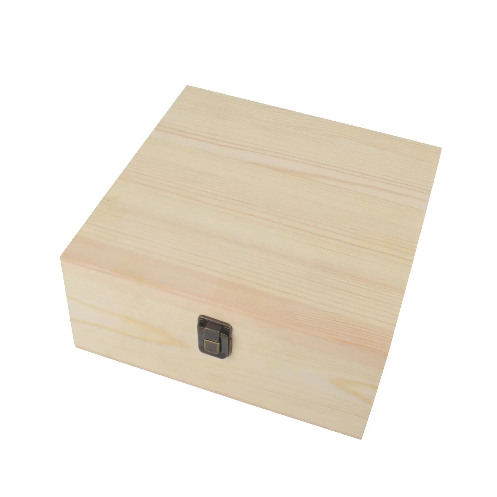 Handmade DIY Pine Box Jewelry Box With Lock Buckle Thick Pine Storage Box
