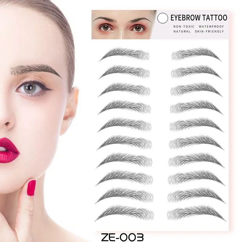 Wholesale Eyebrow Stickers Long Lasting Natural Waterproof Waterproof Eyebrow Tattoos Stickers