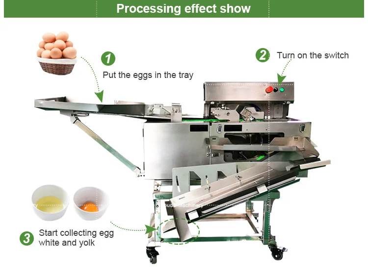 High Speed Stainless Steel Egg Cracking Separator Automatic Egg Breaking Cracking Machine