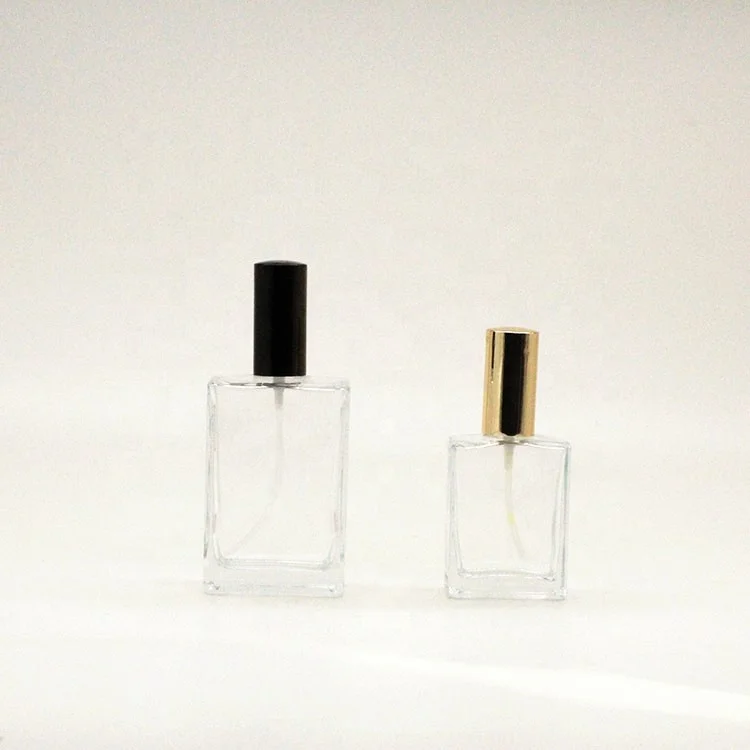
Best Price 10ml 30ml 50ml 100ml Exquisite Flat Square Perfume Clear Glass Bottle With Sprayer Cap 