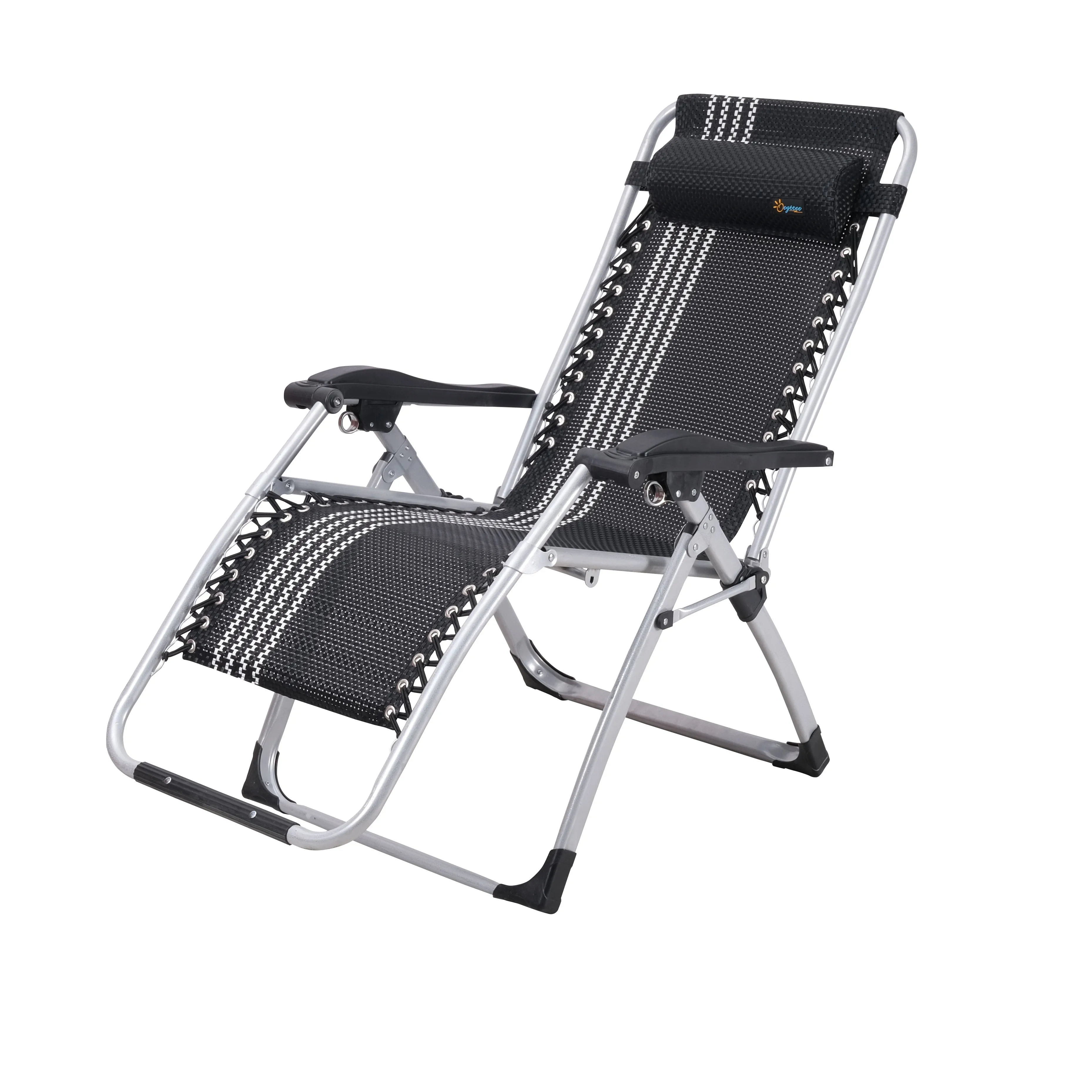 Black Lounge Chairs Folding Bed Adjustable Recliner Patio Chairs Folding Recliner