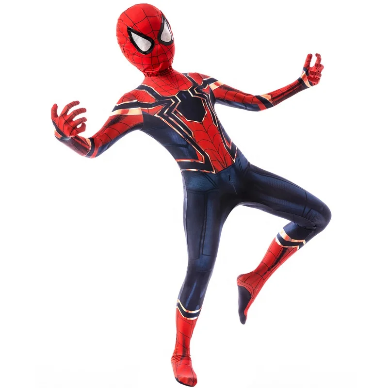 HWA 600012 Red Black Spiderman Costume Spider Man Suit Spider-man Costumes Children Kids Spider-Man Cosplay  halloween costume