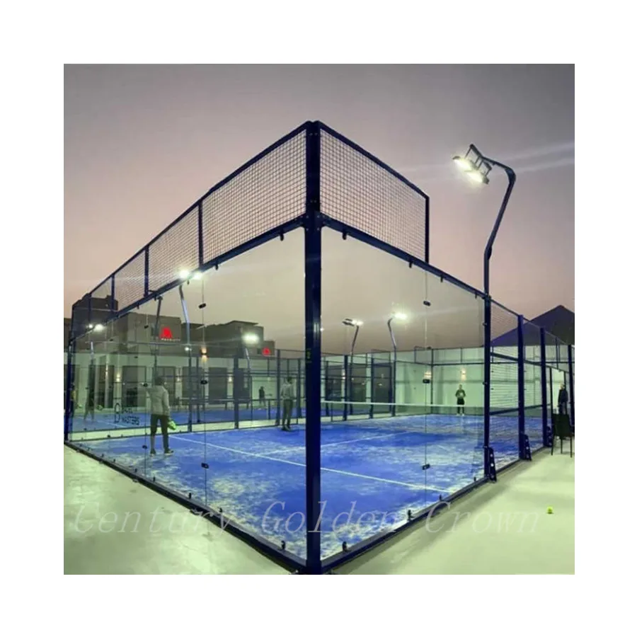 Manufacturer Outdoor Panoramic Padel Court Custom Colour Board Tennis Court