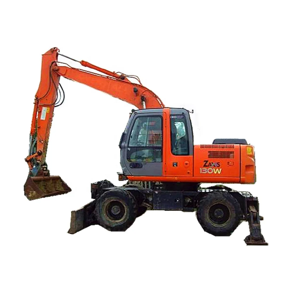 Used Hitachi ZX130W wheel excavators  used retroescavadora hitachi zx130/ex120/zx200 digger with spare parts