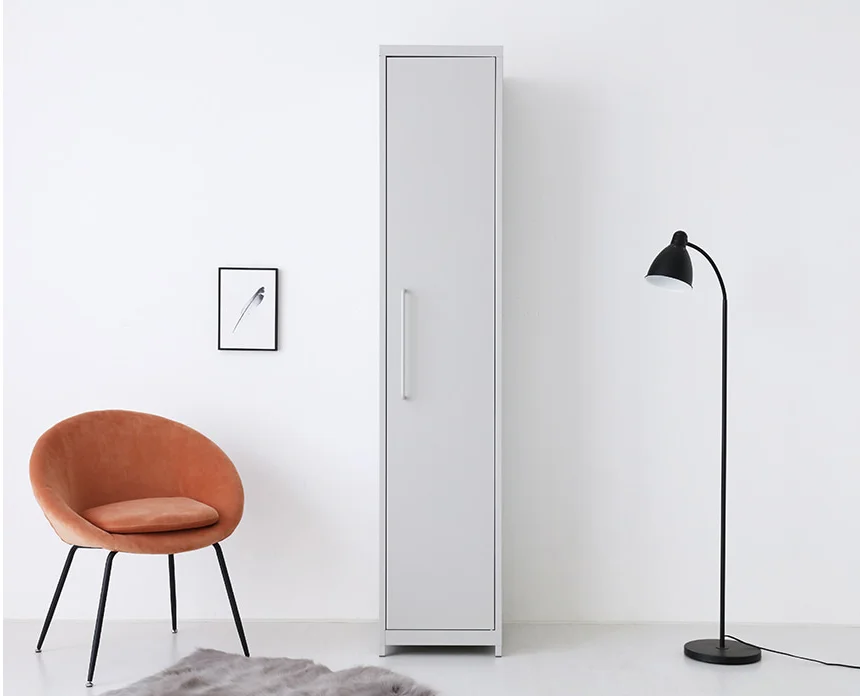 
2021 hot sale bedroom livingroom 1 single door metal storage wardrobe 
