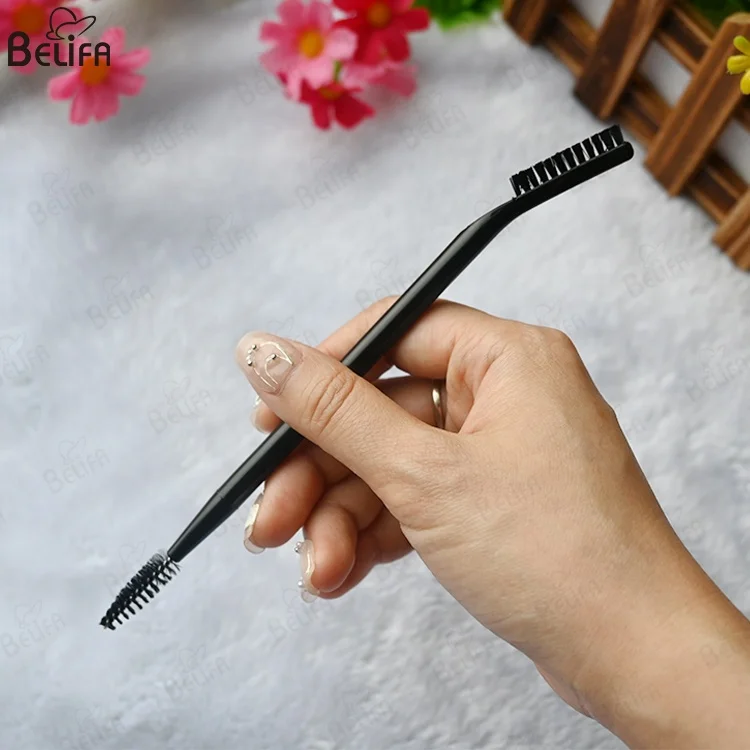 Custom Logo Eyelash Eyebrow Lift Applicator Tool Spoolie Mascara Wand Double End Eyebrow Eyelash Eye Brow Makeup Brushes