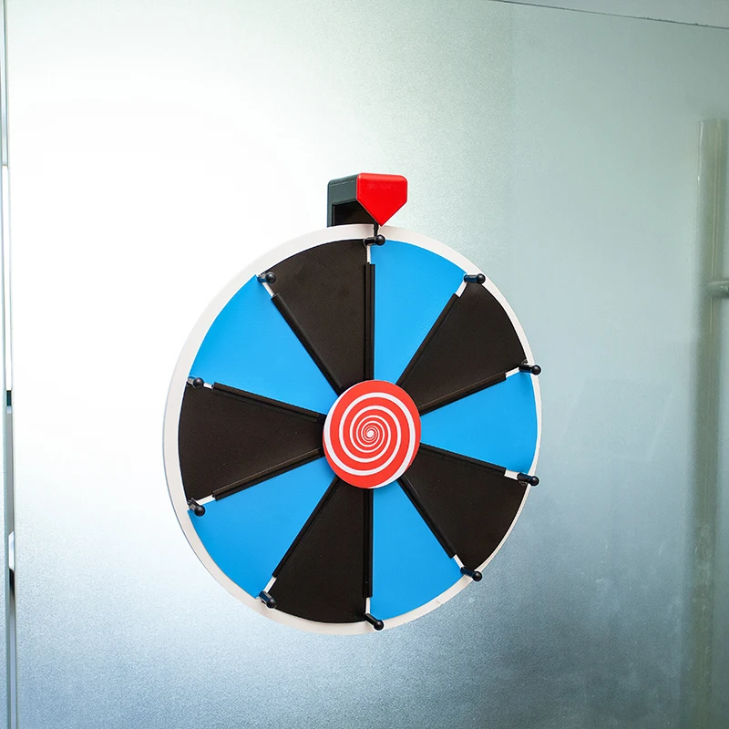 15 Inch Wall Hanging Prize Wheel with Card Slots Dry Erase Spinning Wheel for Trade Show Carnival Party Pub