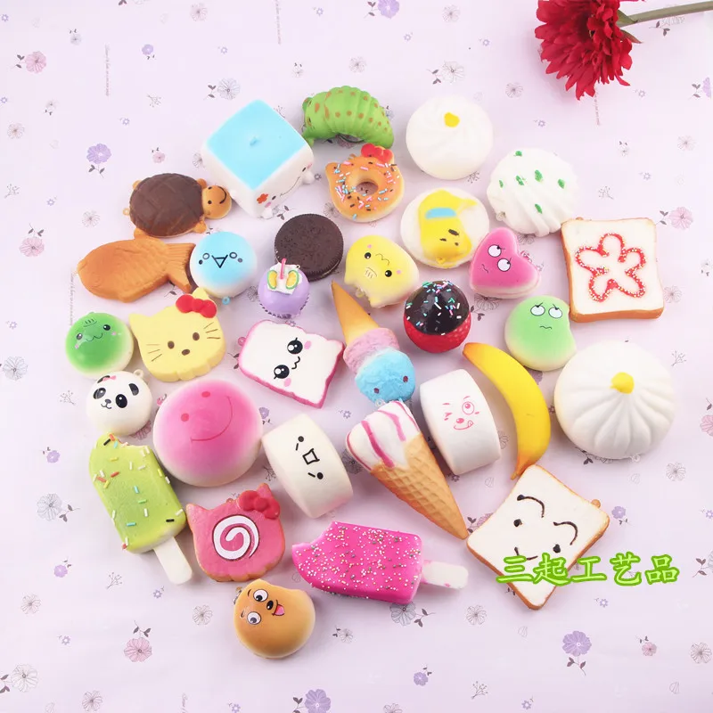 10pcs 20pcs HOT Selling Kawaii  Squishy Keychain Blind Box Toys Lucky Bag
