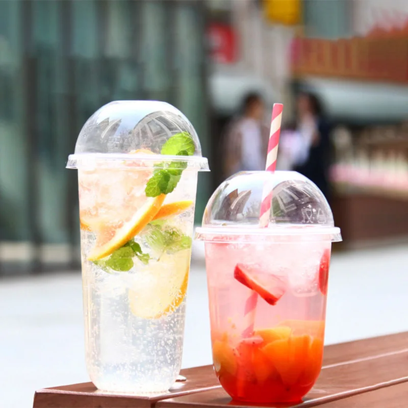 Custom printed clear 12 16 20 24oz PP PET transparent disposable plastic cup with lid