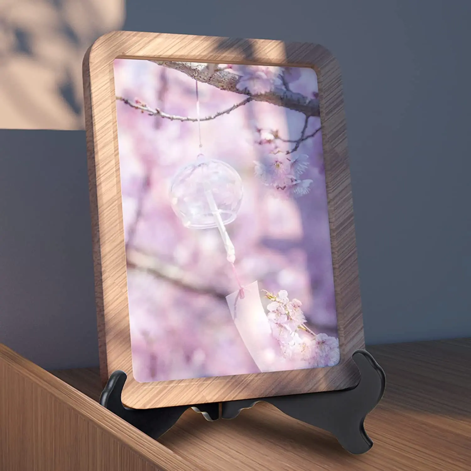 Plate Wood Display Stands Easel Black Wood Holder Decorative Wood Library Decor for Display Picture