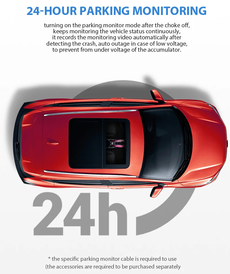 4K UHD Dash Cam Car DVR WIFI Dashcam 24H Parking Monitor Video Recorder Night Vision Front and Rear 2K Dash Camera