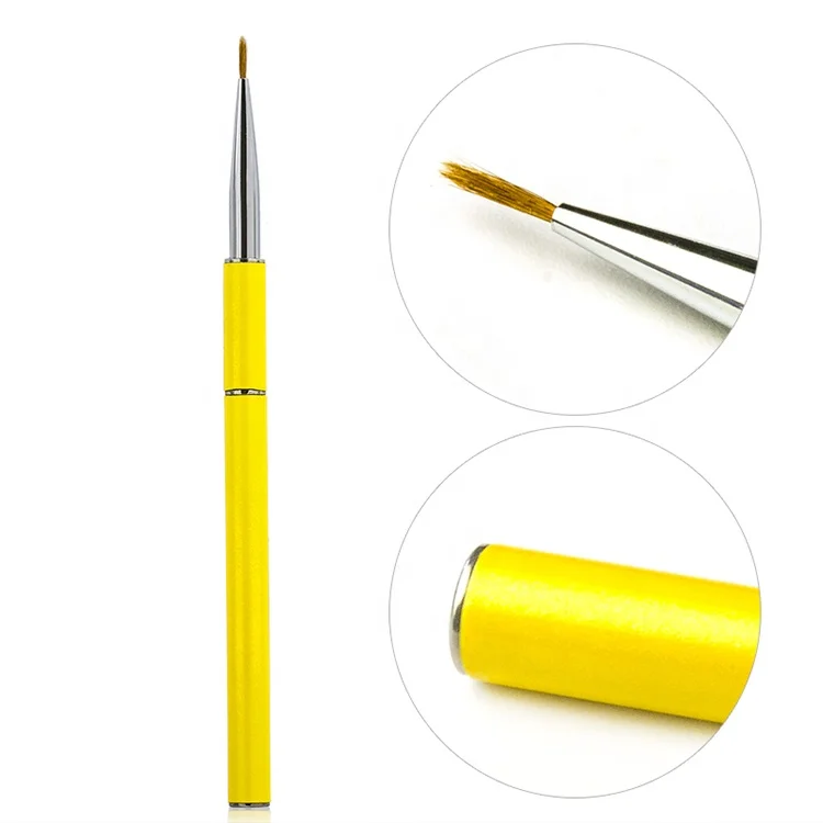 Оптовая продажа, кисть для дизайна ногтей, маленький размер, кисть для ногтей, лаковая кисть для рисования ногтей с крышкой