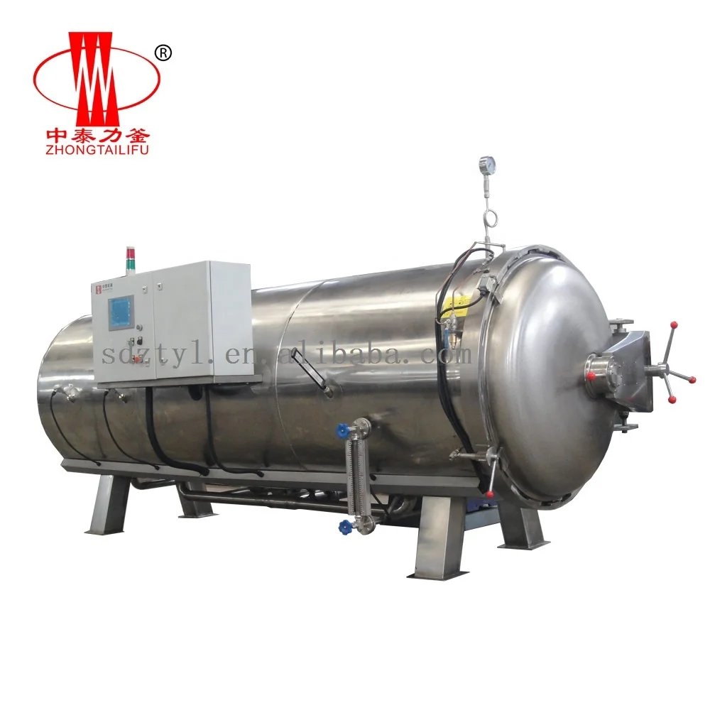 horizontal food sterilizer commercial Jars Cans meat vegetable Food Industry autoclave sterilization machine