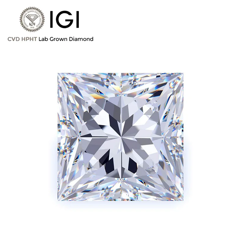 IGI/GIA Man Made Diamonds CVD 1 Carat 2ct 3ct VVS HPHT Real Diamond Price Per Carat Princess Cut GIA Certified Diamonds