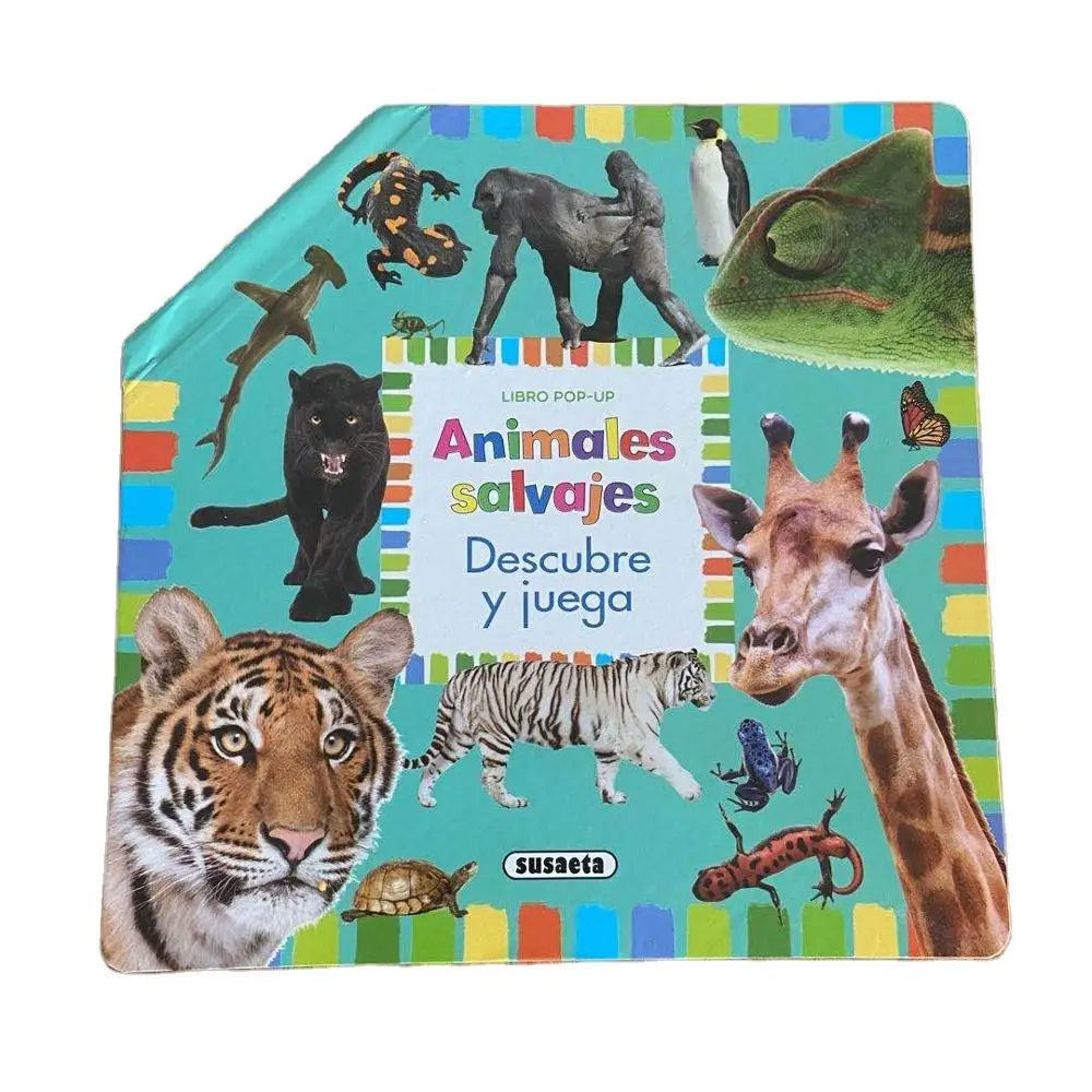
Hot sale Folding book learning animals kids learning books 