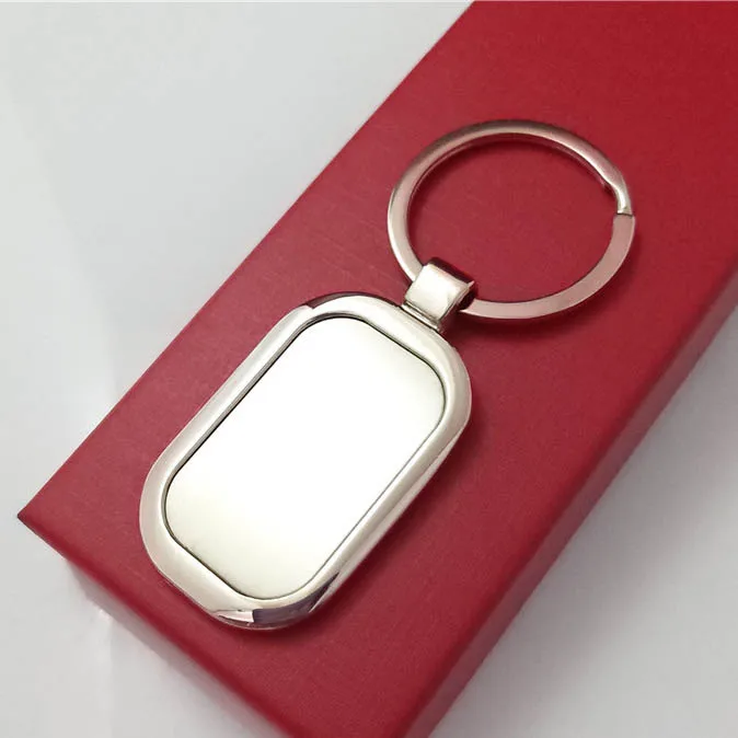 In Stock Keyring Keychain Custom Sublimation Key Chain Ring Metal Blank Keychain Zinc Alloy Free Customized Promotional Gifts