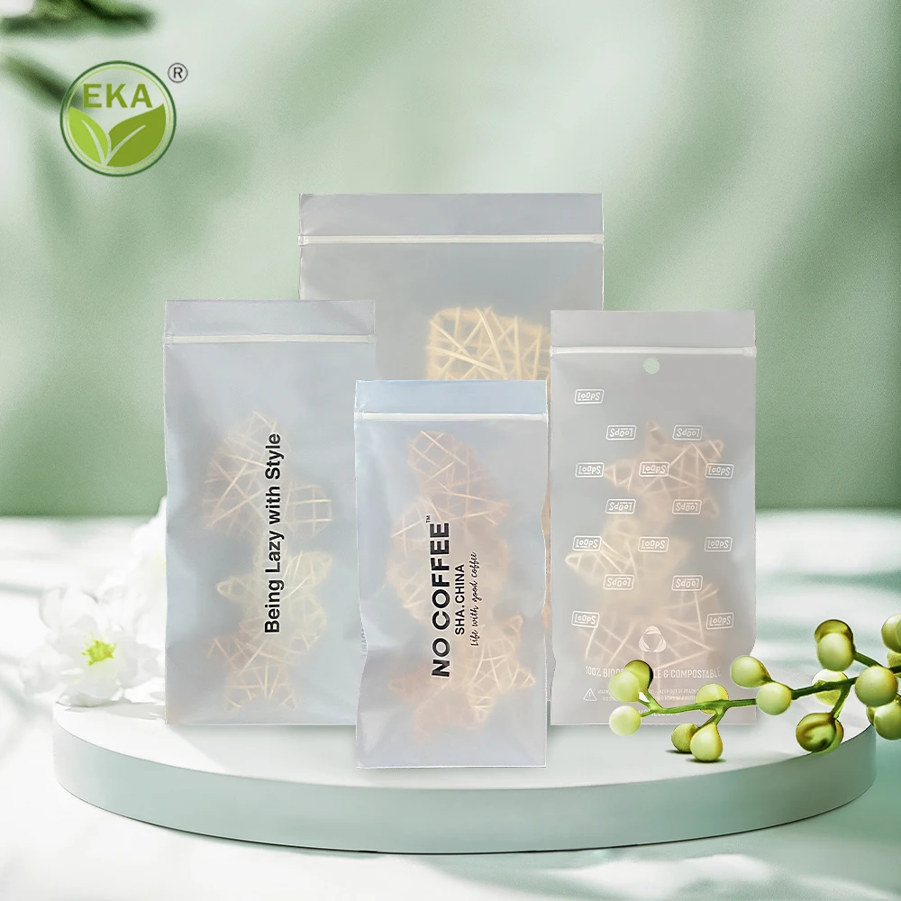 Eka Custom Size Recycled Clear Long Plastic Pen Small Ziplock Bag With Logo Biodegradable Toothbrush Compostable Bag