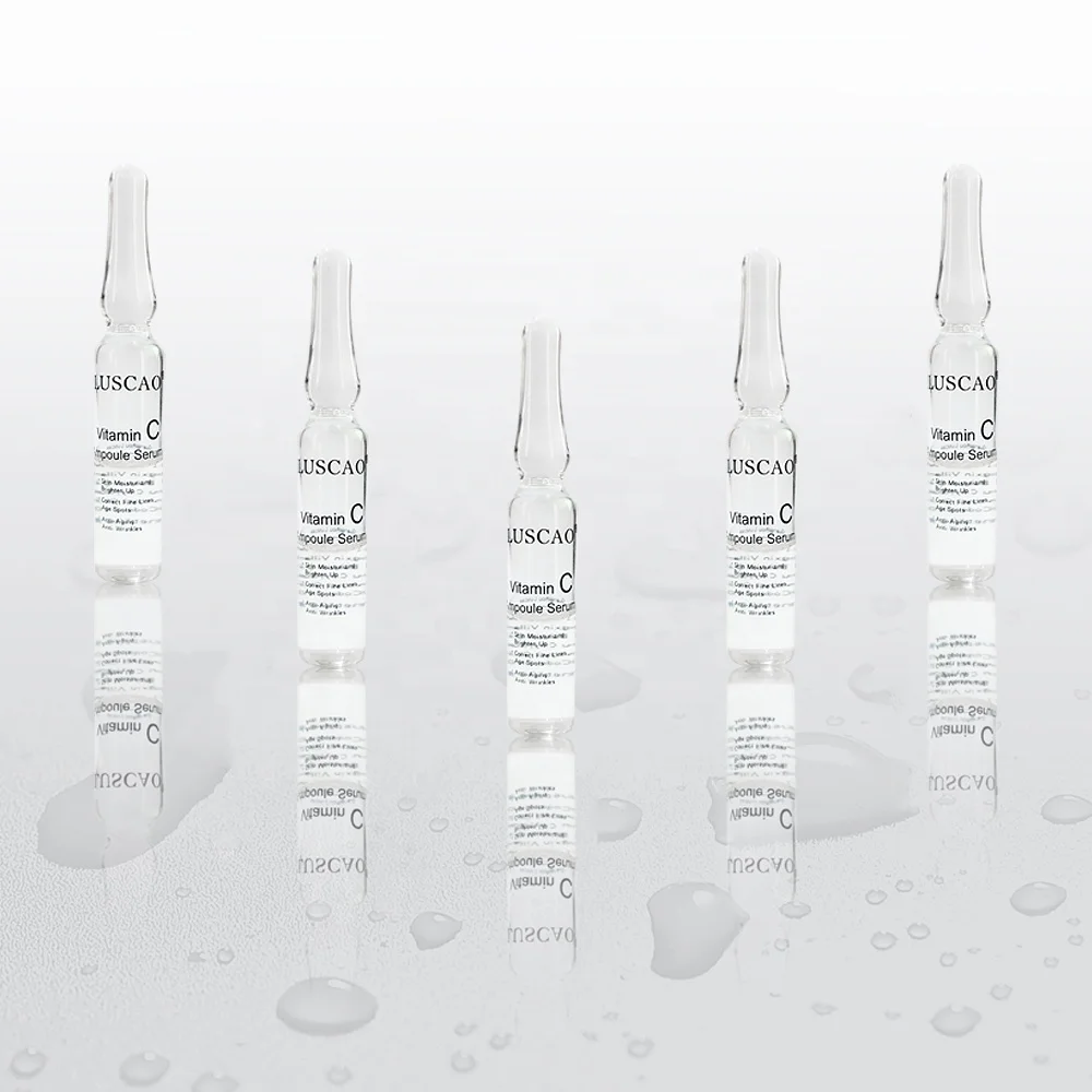 Luscao Private Label Wholesale OEM Skin Care Moisturizing Anti Aging Organic Vitamin C Facial Serum Ampoule