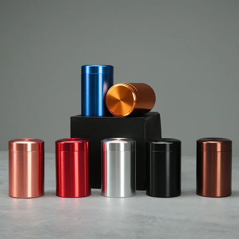 Portable Mini Stainless Steel Metal Tea Jar small size Travel Sealed Small Tea Jar