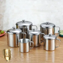 anti-scalding Camping Coffee tea Drink Metal Cup Stainless Steel Sublimation mouth water cup Travel Mugs with Handle and lid