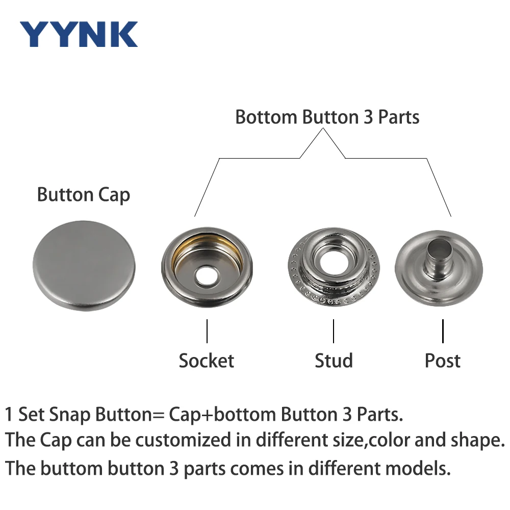 China Metal Button Factory Wholesale 15mm Press Button Cheap Snap Button for Garment Clothes Purse Accessories