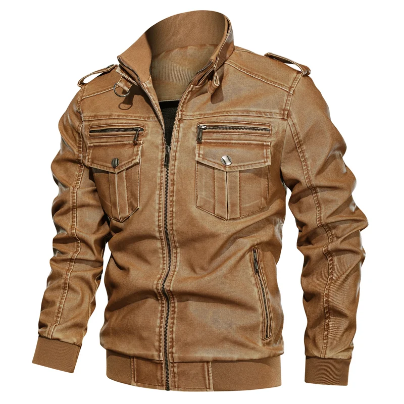 Hot Selling Cheap Custom Loose Fit Jackets For Men Outdoor Waterproof Men Leather Jackets