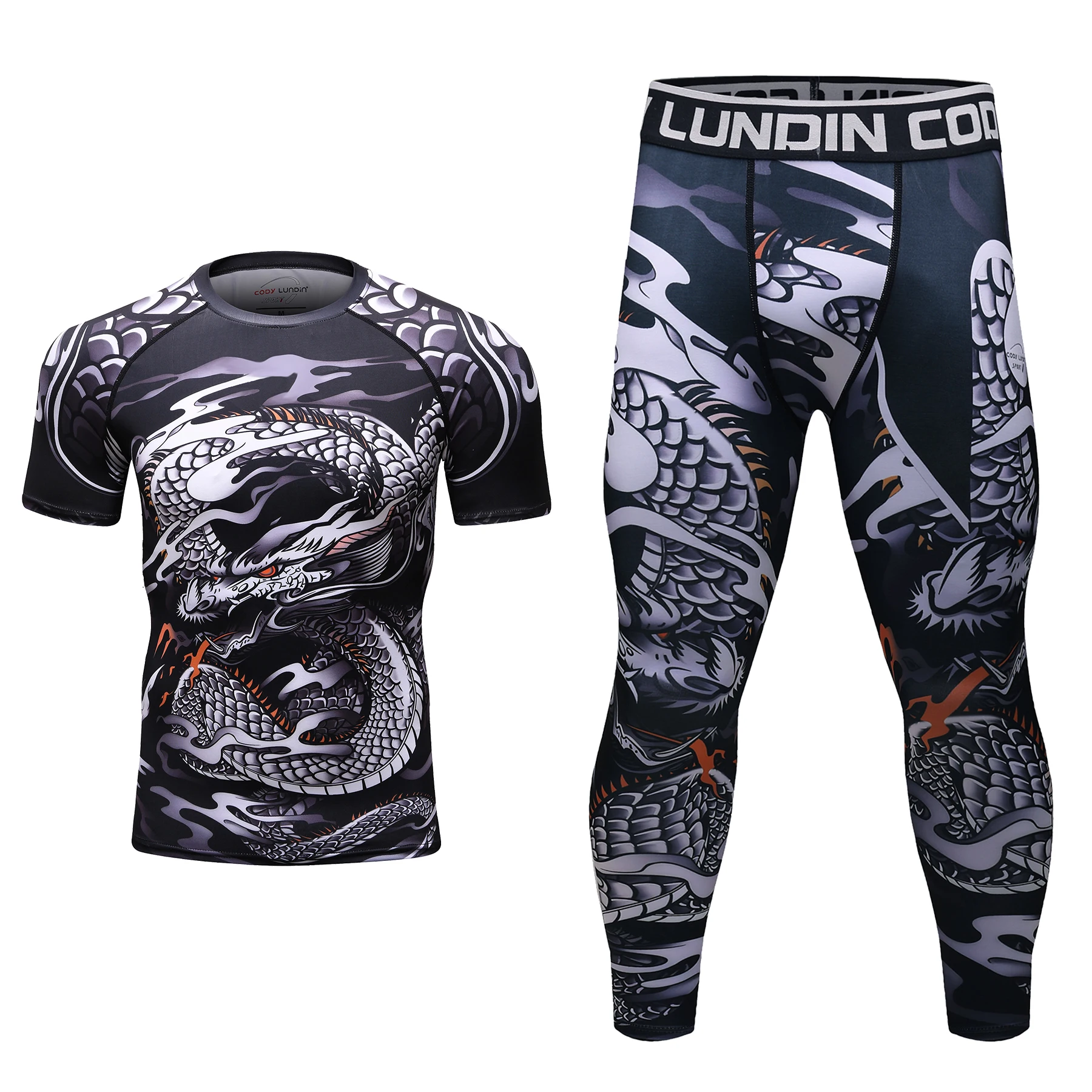 Custom Fitness Sportswear Men Compression Sport Suit MMA BJJ Tracksuit Muay Thai Jiu Jitsu Rashguard Boxing Jerseys