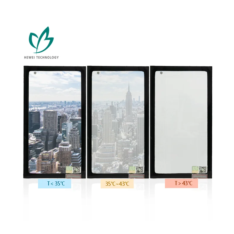 
HEWEI Energy Saving Sun Shading Building Glass smart film glass tempered wall glass unbreakable Smart window panel  (1600183038090)
