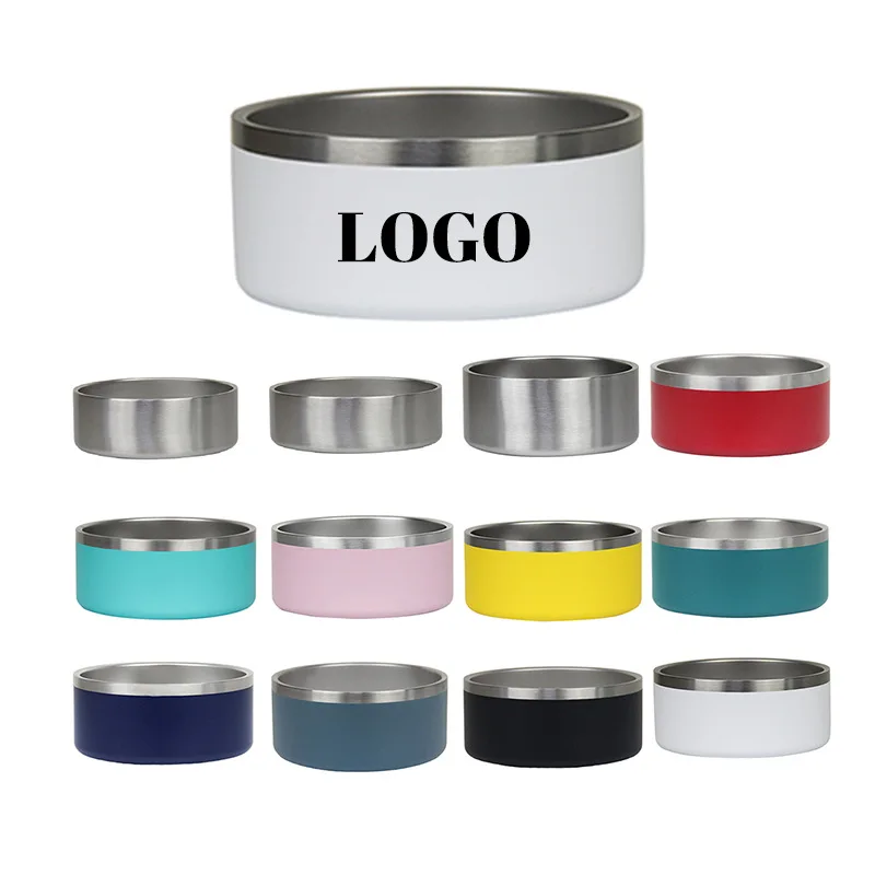 Metal Insulated Dog Cat Bowl Pet Food Water Dish Feeding Stainless Steel Non Slip Dog Bowl Proof Skid for Large Medium Small Dog