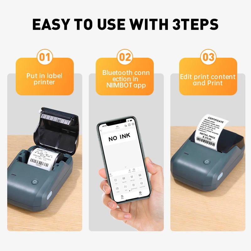 NIIMbot B1 mobile thermal printer address label sticker printer machine shelf price tag label printer