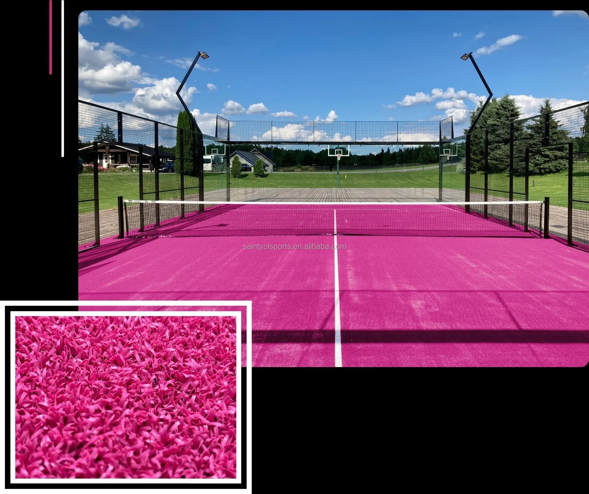 Factory Wholesale Panoramic Padel Court System Tempered Glass Thick Steel Paddle Tennis Court