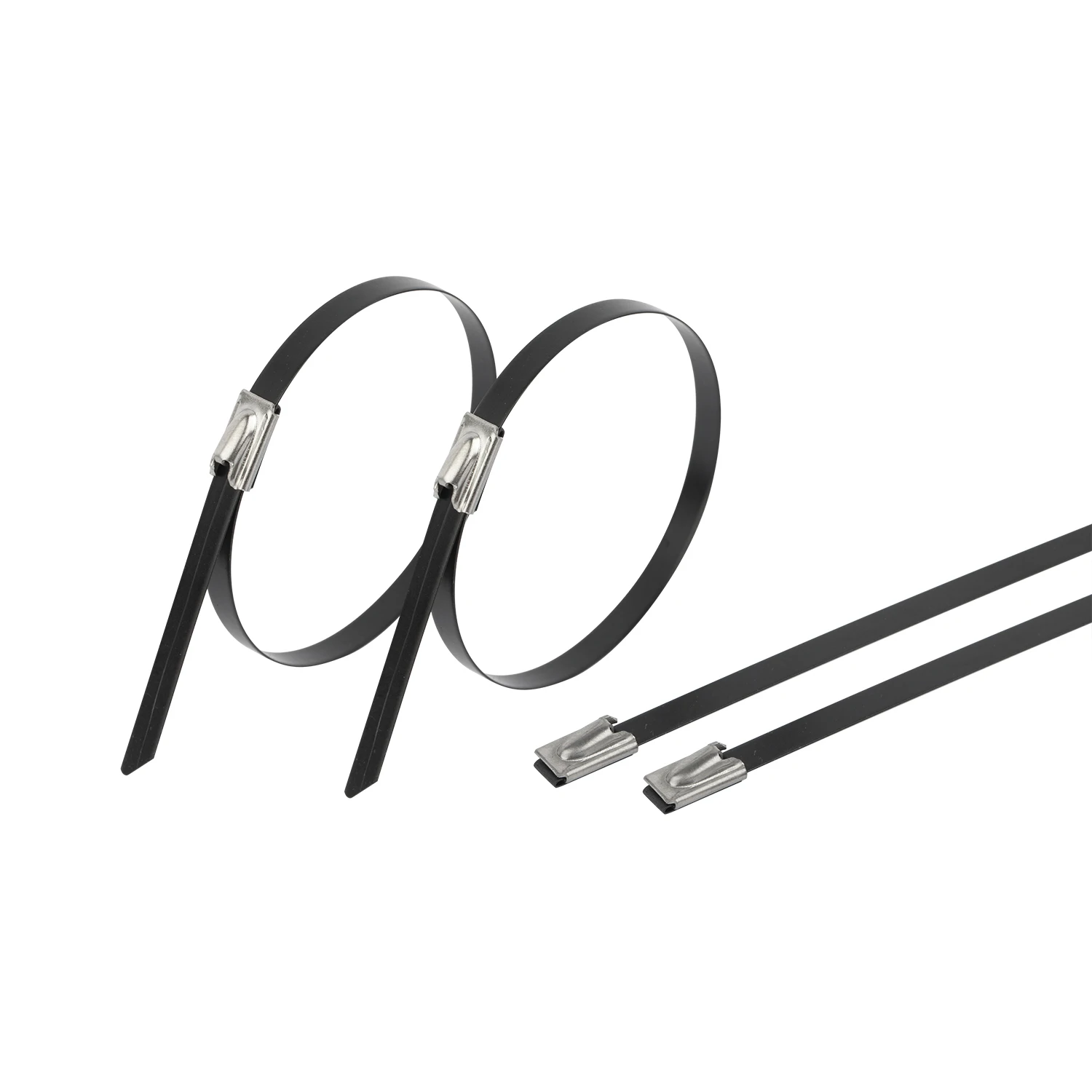 High Quality Fasten Stainless Steel Cable Ties-self Lock polyester Coated zip Tie