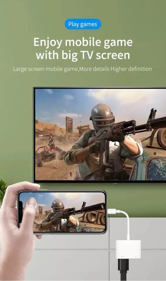 Light ning OTG Converter Adapter To HDMI Adapter TV 1080P HD Digital AV adapter Converter for iPhone Same Screen