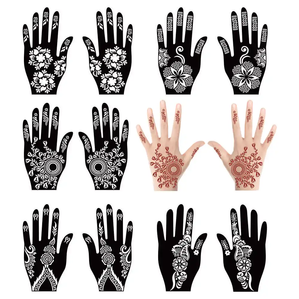 2023 High Quality Desgin Temporary Henna Tattoo Sticker for Hand Tattoo Stencils