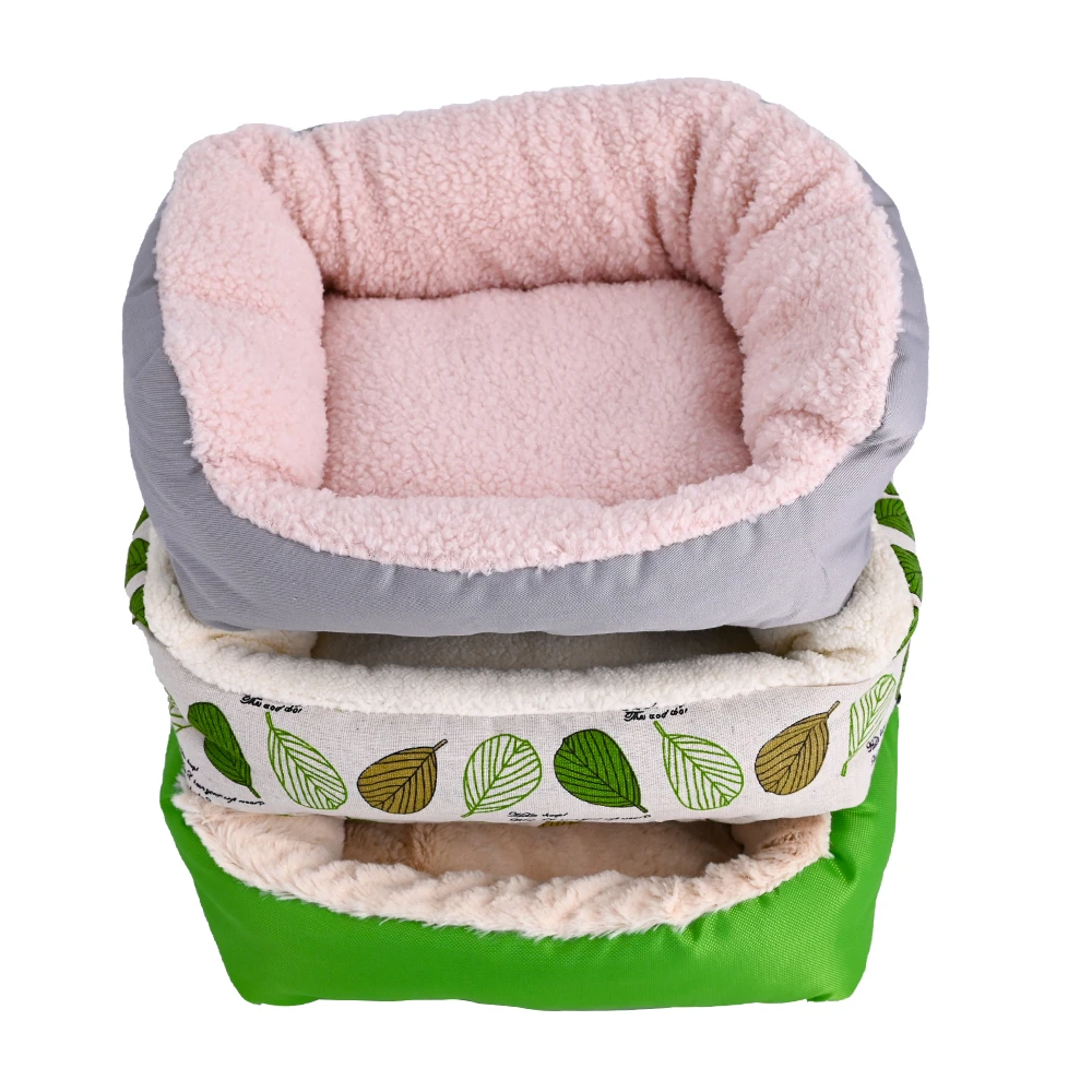 Small Animal Comfortable Sofa Bed Breathable Foam Linen Print Pattern with Oxford Fabric for Ferrets Hamsters Rats Chinchillas